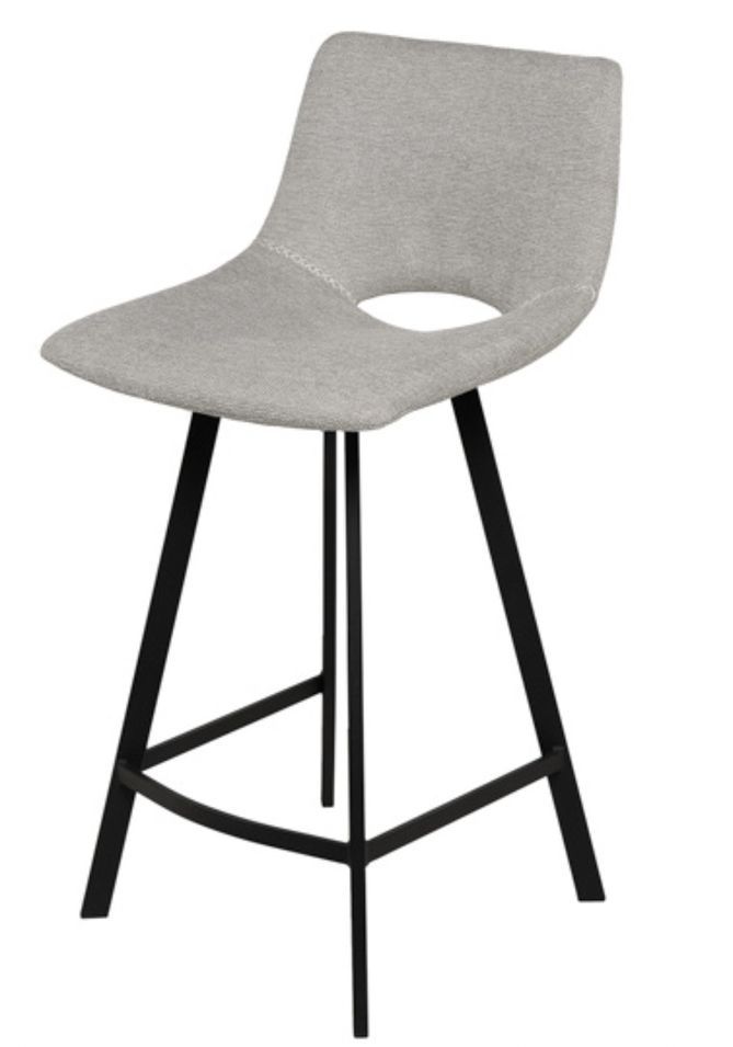 Tabouret moderne tissu avec pieds en métal noir Karane - Assise 66 ou 76 cm - Photo n°1