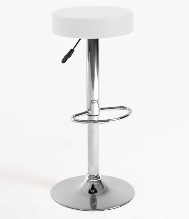 Tabouret original simili cuir blanc Yomika - Photo n°1