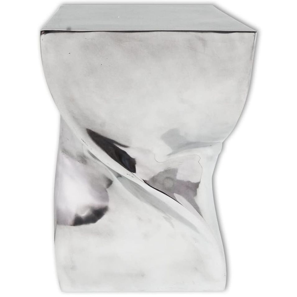 Tabouret ou table d’appoint torsadée en aluminium - Photo n°1