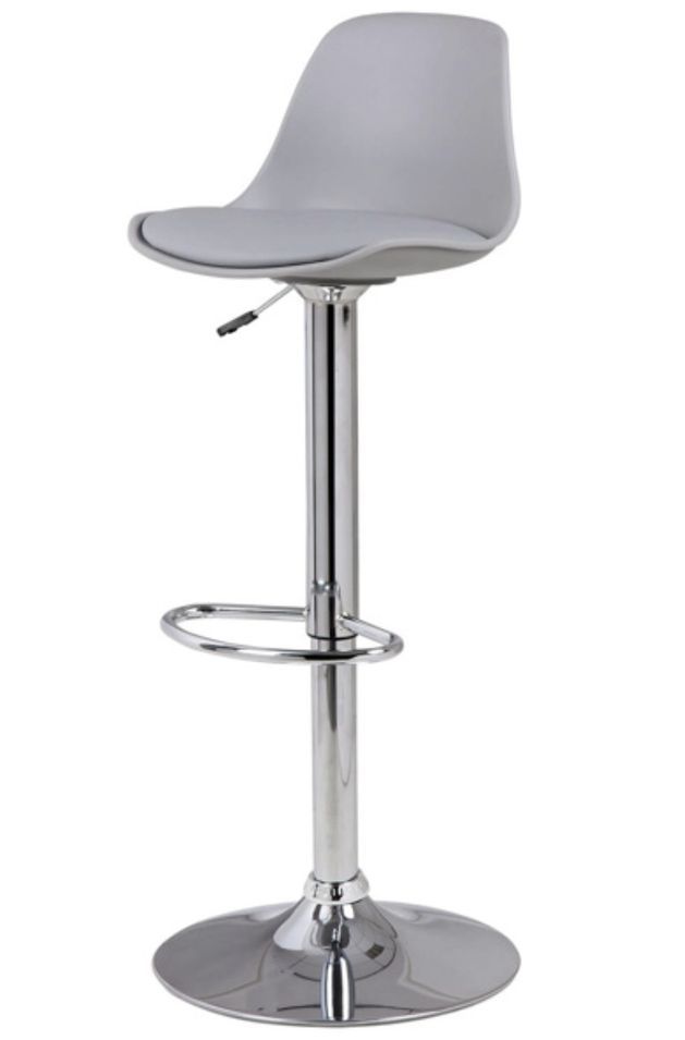 Tabouret pivotant et relevable pied acier chromé Kaly - Photo n°1