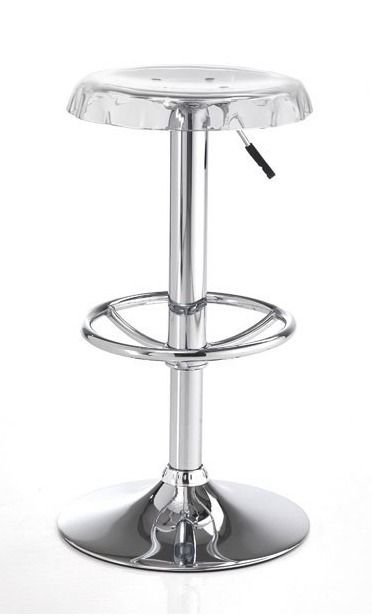 Tabouret réglable en métal argent Amadia - Photo n°1
