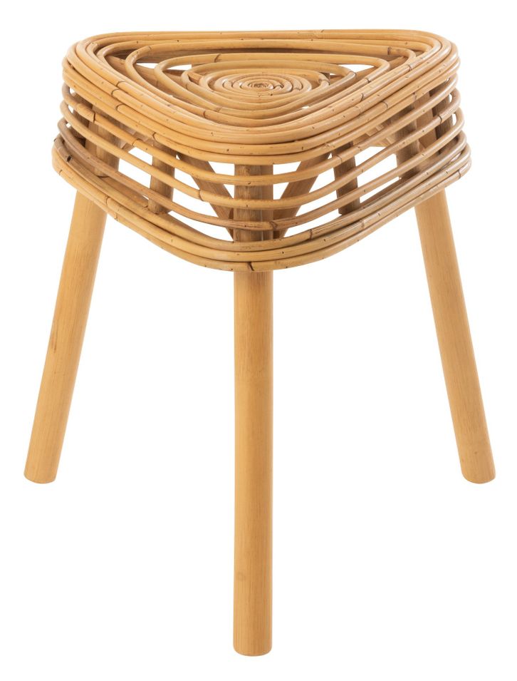 Tabouret triangle rotin naturel Tigano H 42 cm - Photo n°1