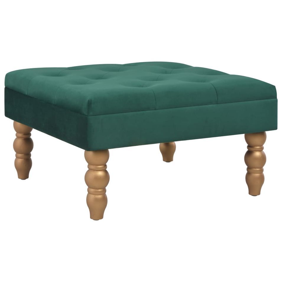 Tabouret Vert foncé 60x60x36 cm Velours Karo - Photo n°1