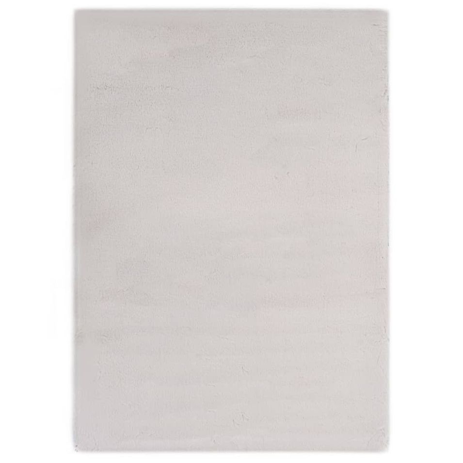 Tapis 160x230 cm Fausse fourrure de lapin Gris - Photo n°1