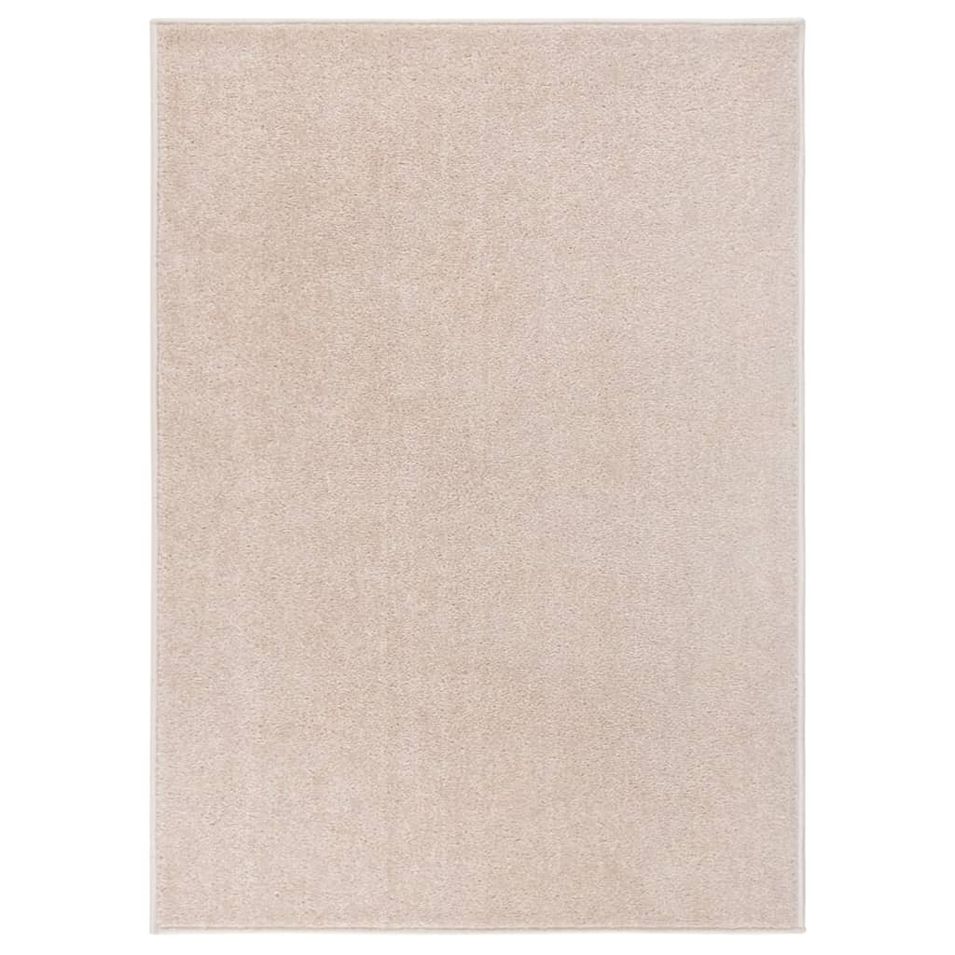 Tapis à poils courts 140x200 cm Beige foncé - Photo n°1