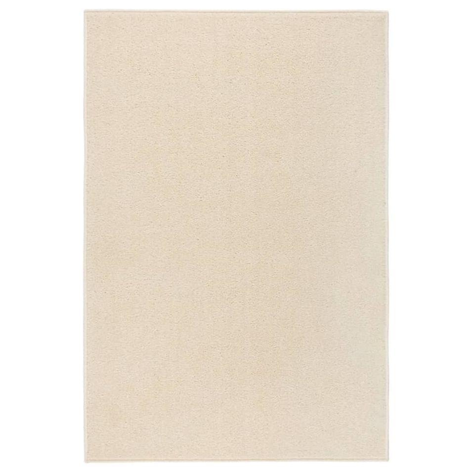 Tapis à poils courts 160x230 cm Crème - Photo n°1