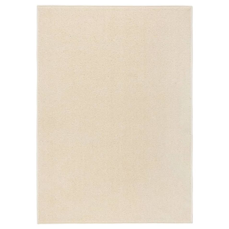 Tapis à poils courts 240x340 cm Crème - Photo n°1