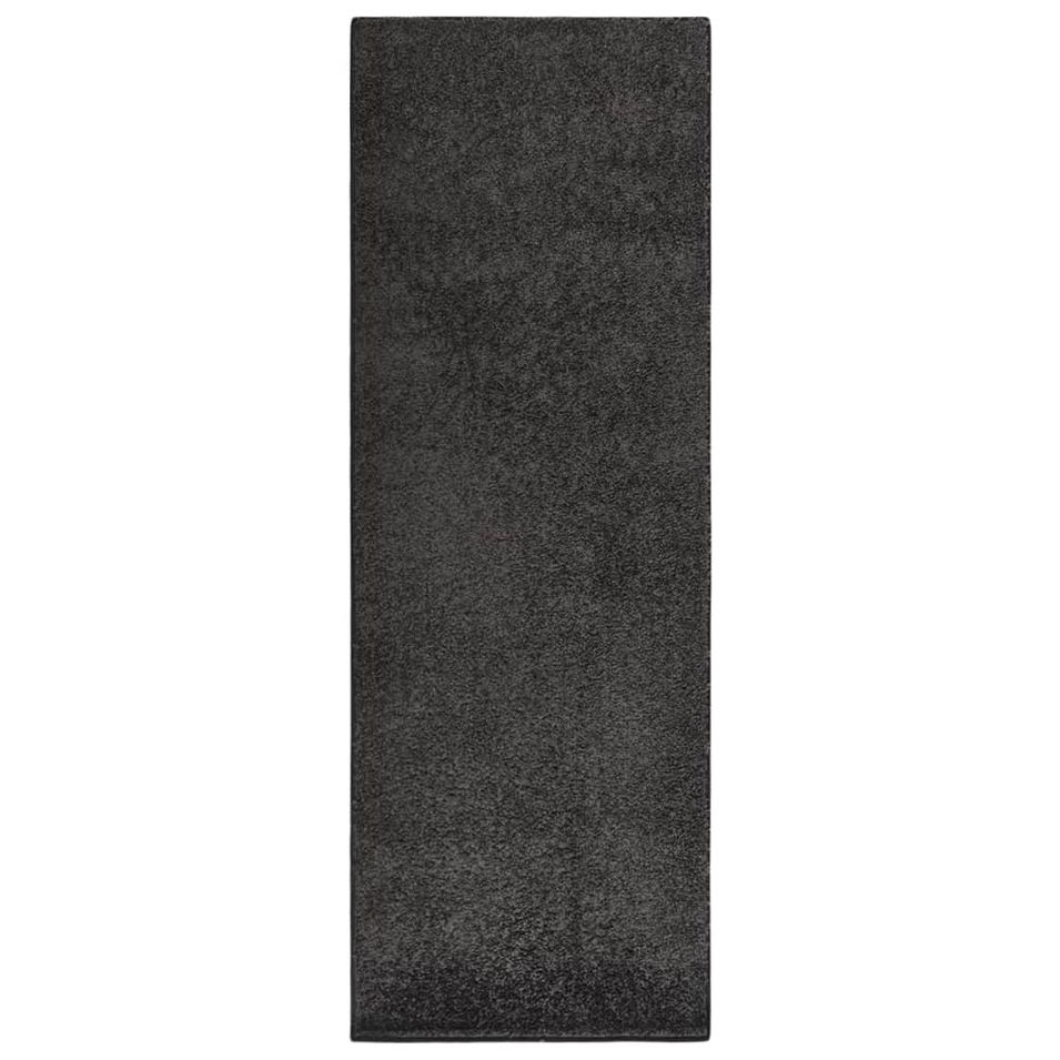 Tapis à poils souples antidérapant 57x150 cm Anthracite - Photo n°1