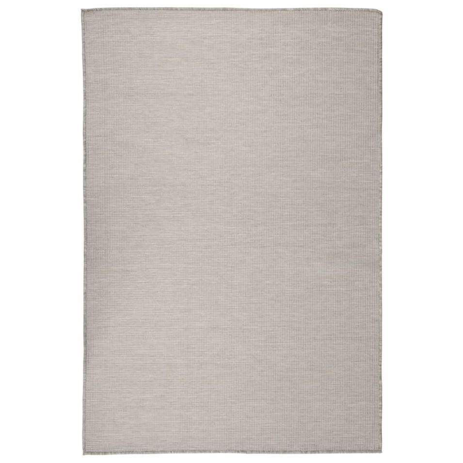 Tapis à tissage plat d'extérieur 120x170 cm Taupe - Photo n°1