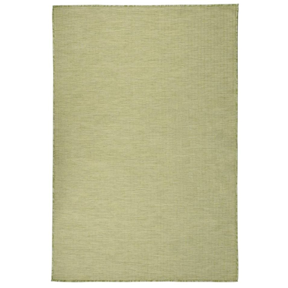 Tapis à tissage plat d'extérieur 120x170 cm Vert - Photo n°1