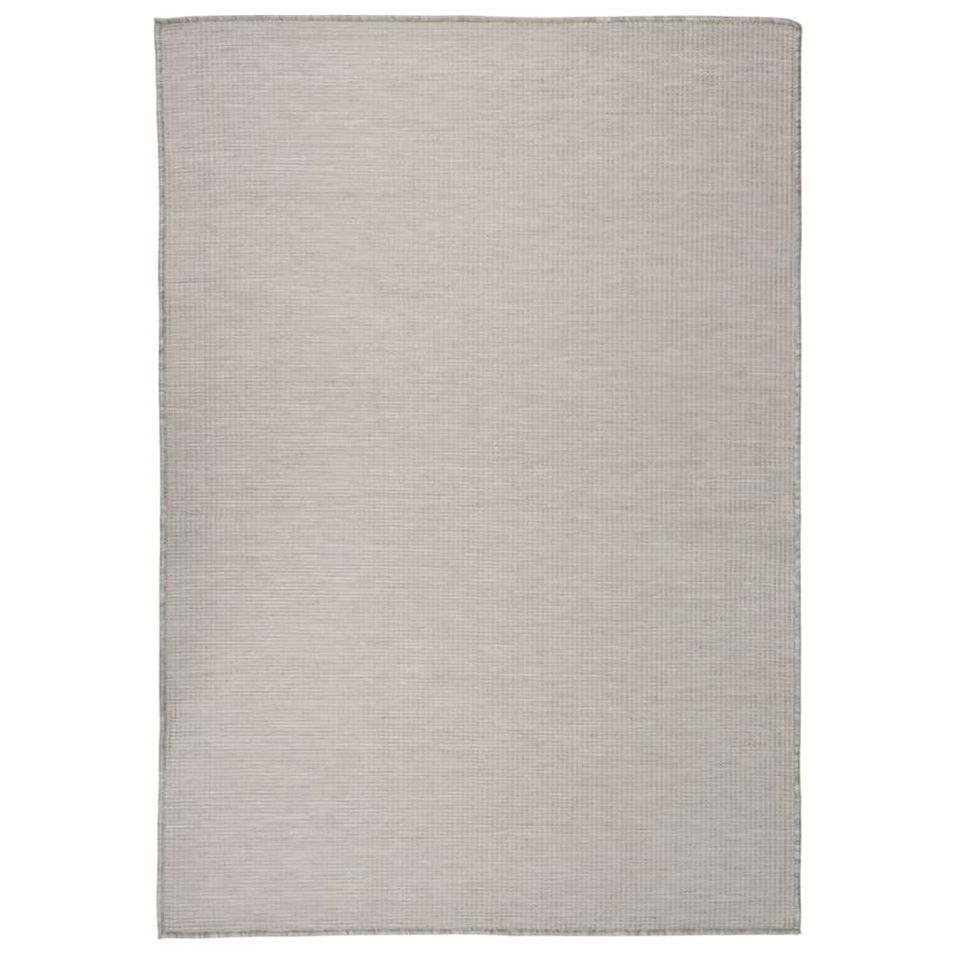 Tapis à tissage plat d'extérieur 140x200 cm Taupe - Photo n°1