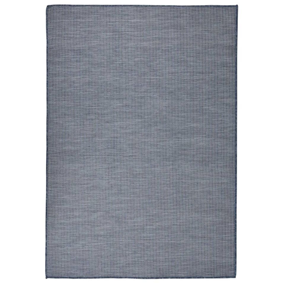 Tapis à tissage plat d'extérieur 160x230 cm Bleu - Photo n°1
