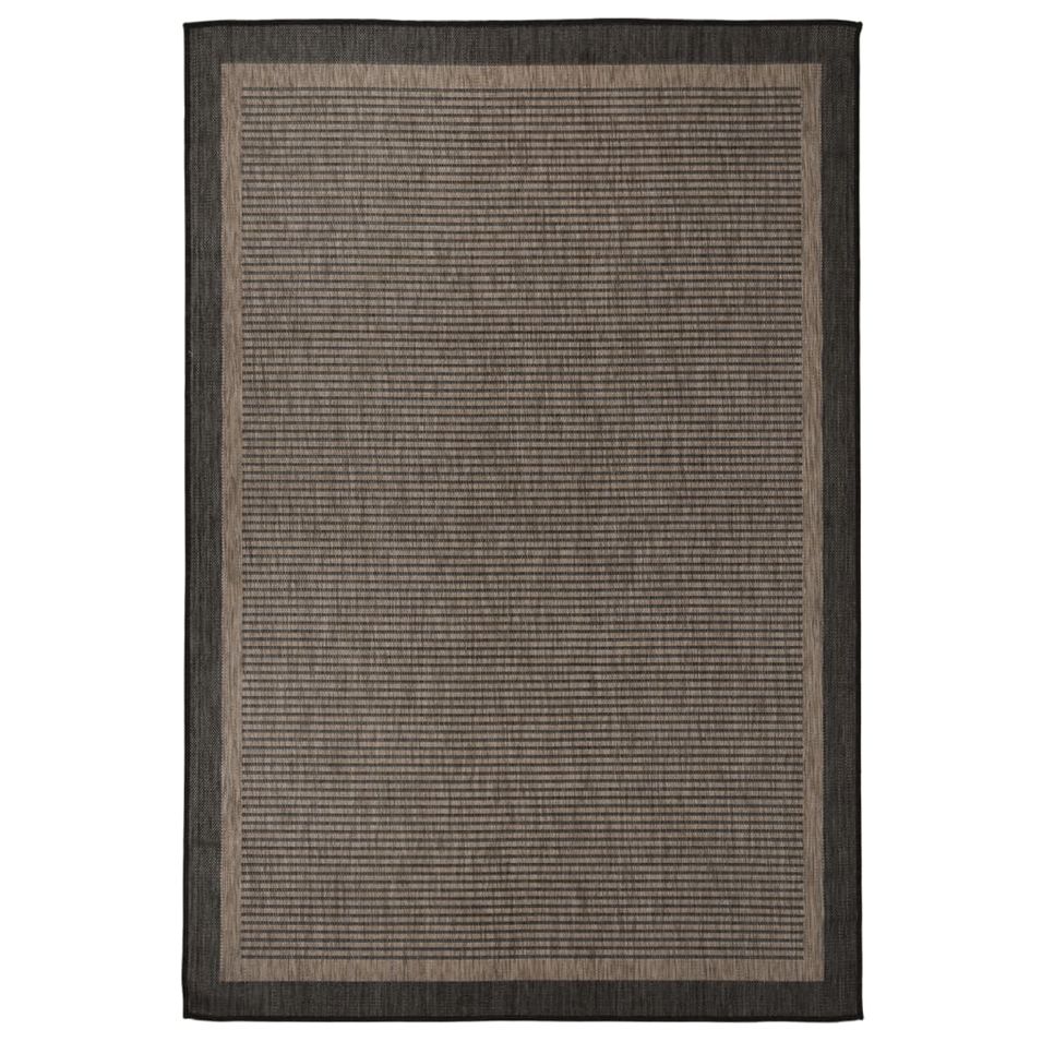 Tapis à tissage plat d'extérieur 160x230 cm Marron foncé - Photo n°1
