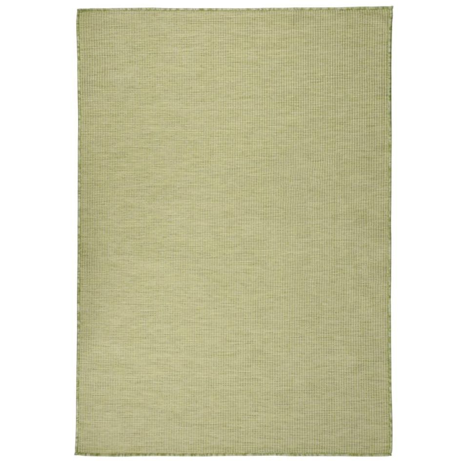 Tapis à tissage plat d'extérieur 160x230 cm Vert - Photo n°1