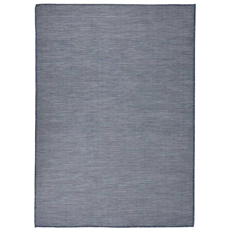 Tapis à tissage plat d'extérieur 200x280 cm Bleu - Photo n°1