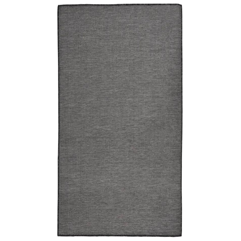 Tapis à tissage plat d'extérieur 80x150 cm Gris - Photo n°1