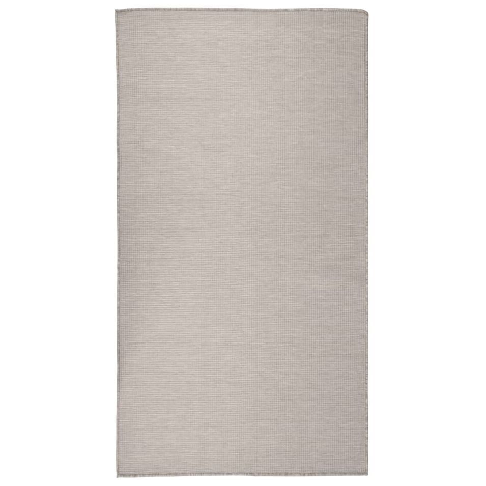 Tapis à tissage plat d'extérieur 80x150 cm Taupe - Photo n°1