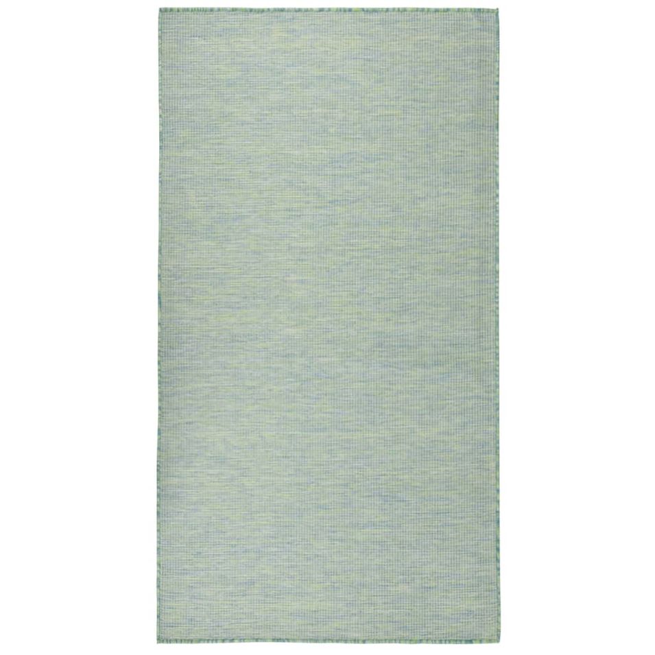 Tapis à tissage plat d'extérieur 80x150 cm Turquoise - Photo n°1