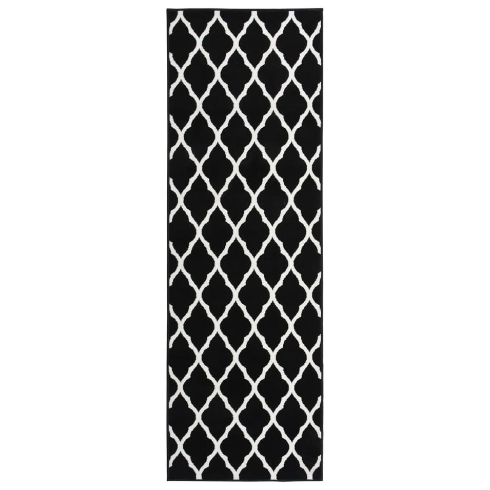 Tapis BCF Noir et blanc 80x250 cm - Photo n°1