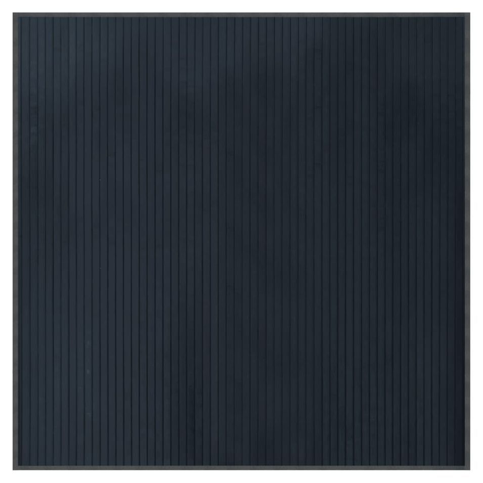 Tapis carré gris 100x100 cm bambou - Photo n°1