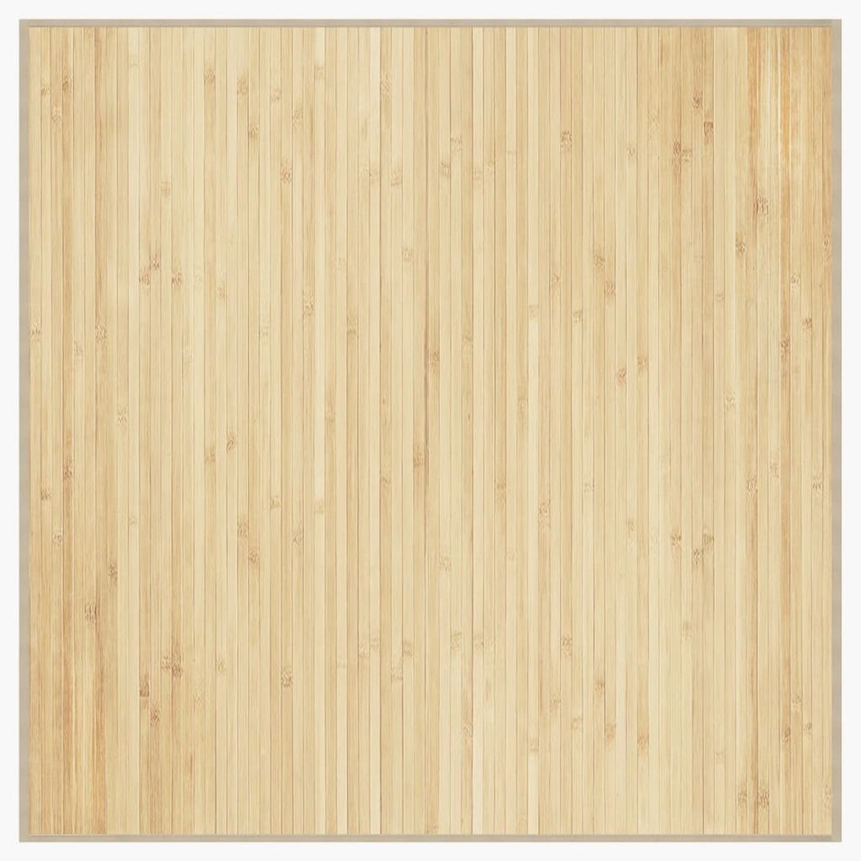 Tapis carré naturel clair 100x100 cm bambou - Photo n°1