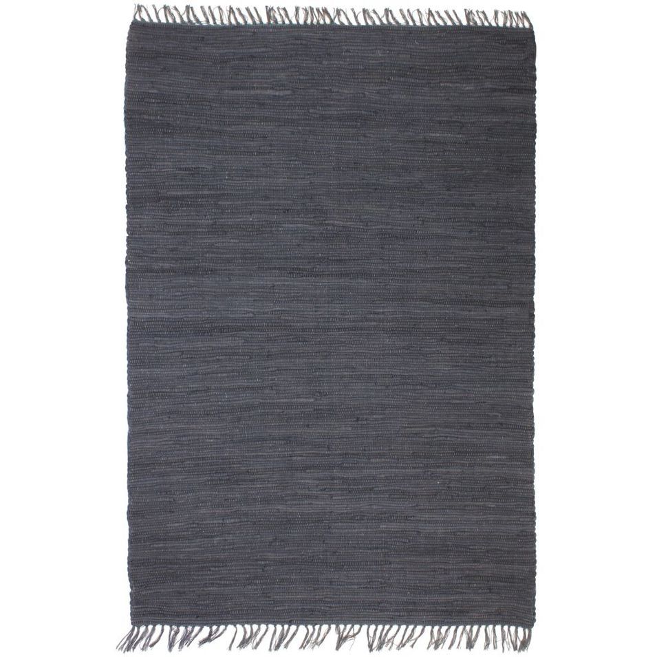 Tapis Chindi Coton tissé à la main 200 x 290 cm Anthracite 2 - Photo n°1