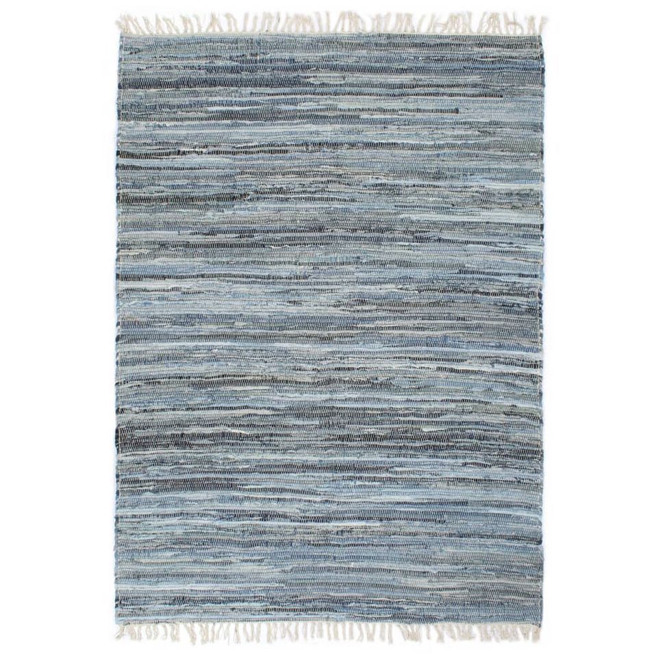 Tapis Chindi tissé à la main Denim 200x290 cm Bleu - Photo n°1