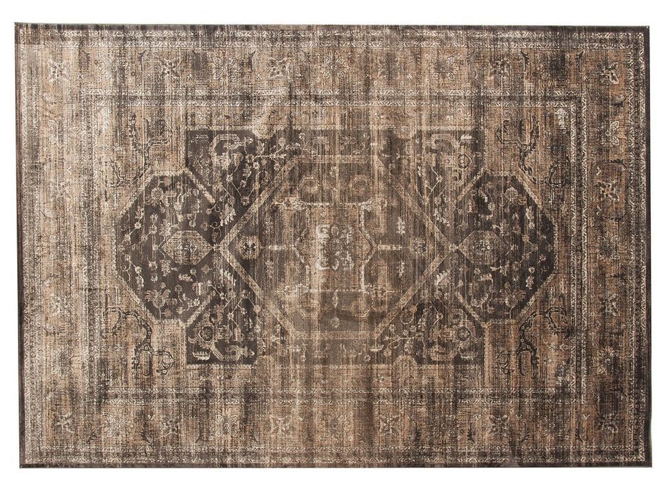 Tapis classique en viscose beige Kerly - Photo n°1