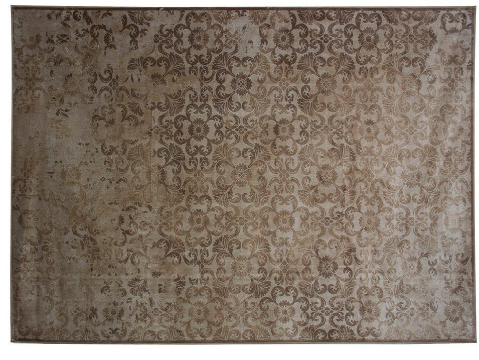 Tapis colonial en viscose beige Delice - Photo n°1