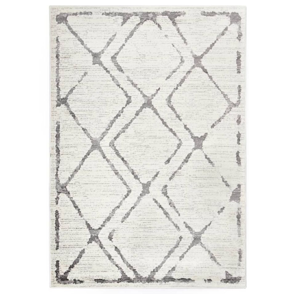 Tapis Crème et gris 80x150 cm PP - Photo n°1