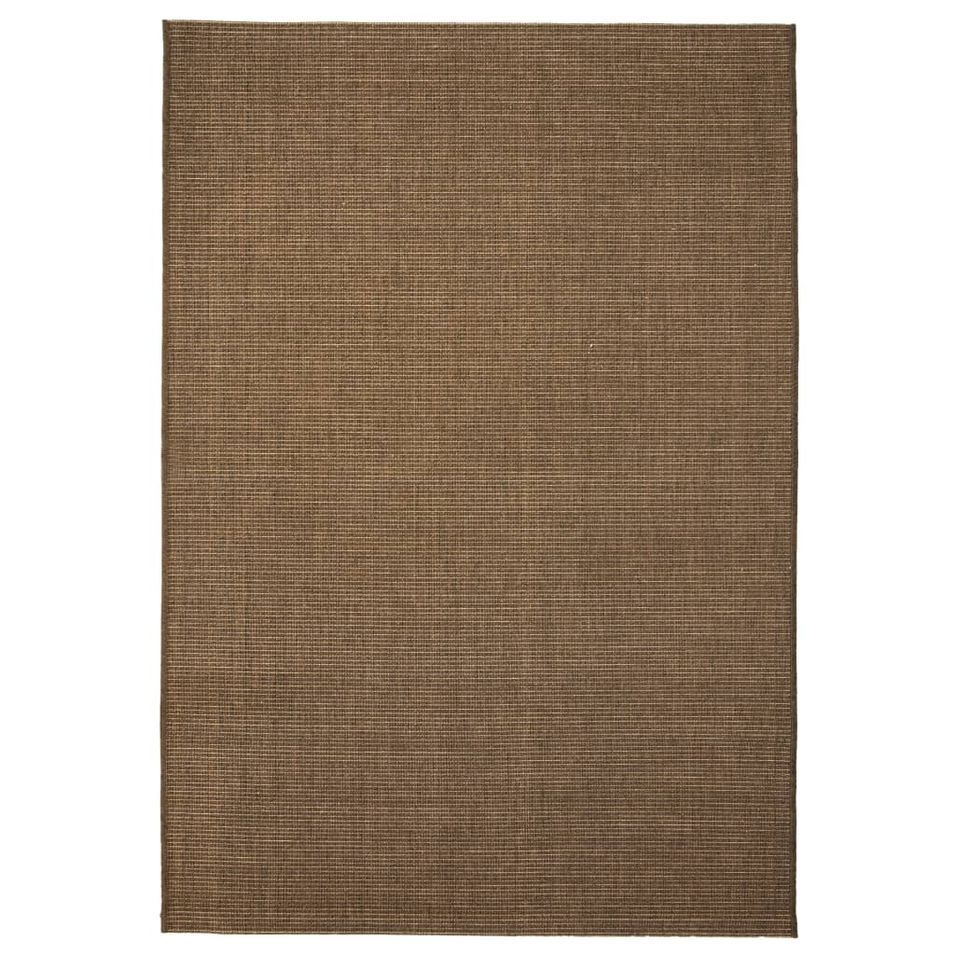 Tapis d'extérieur/d'intérieur Aspect de sisal 180x280 cm Marron - Photo n°1