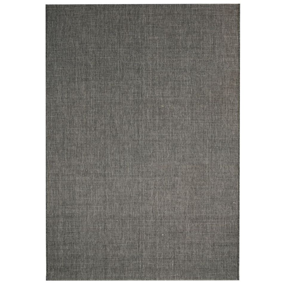 Tapis d'extérieur/d'intérieur Aspect sisal 80x150 cm Gris foncé - Photo n°1