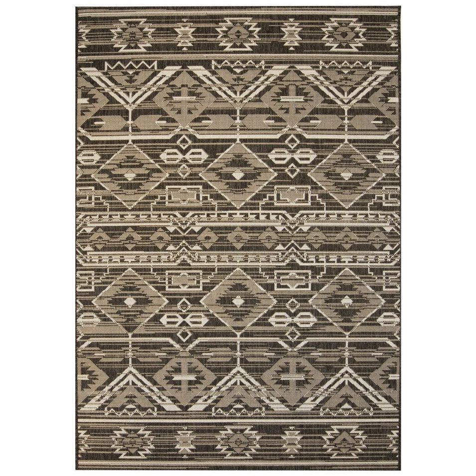 Tapis d'extérieur/d'intérieur Aspect sisal 80x150cm Géométrique - Photo n°1