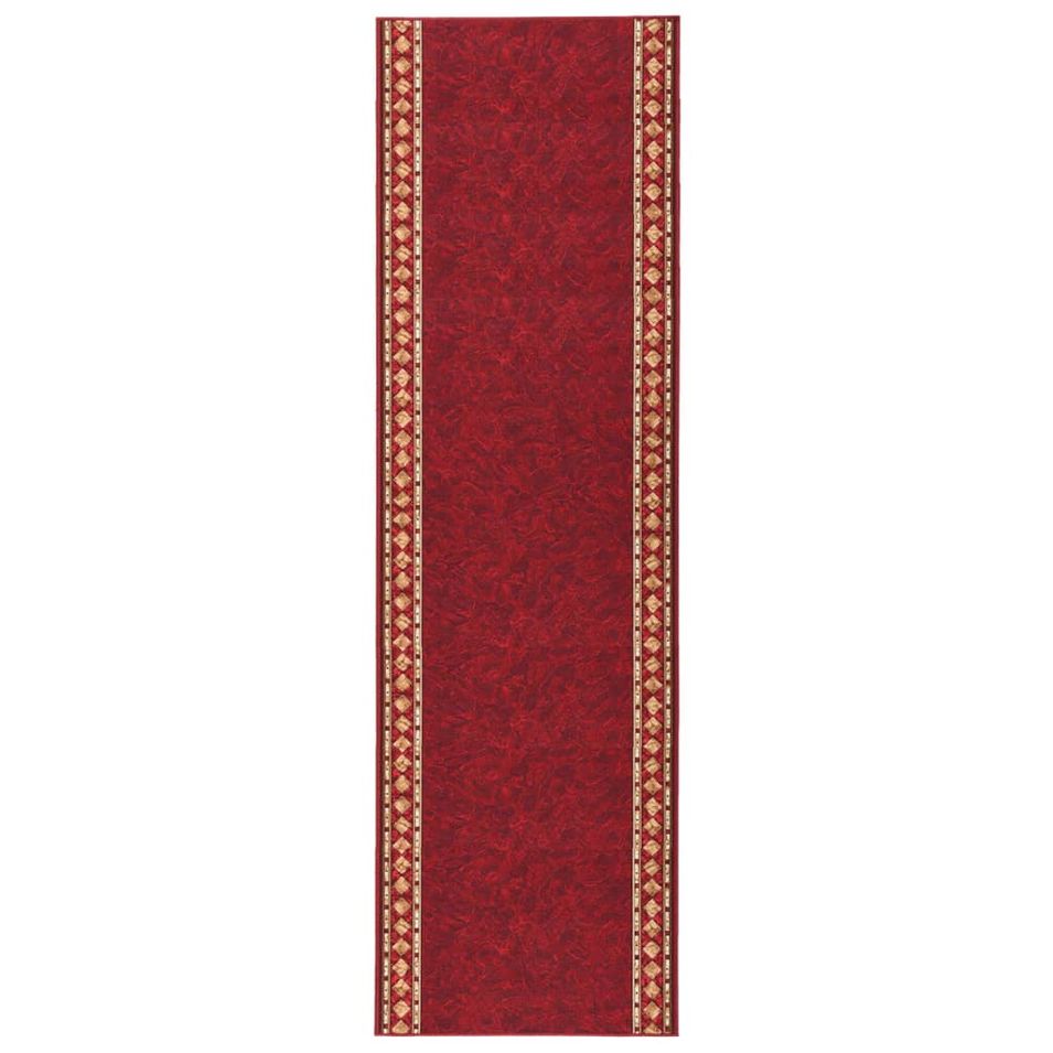 Tapis de couloir antidérapant Rouge 100x450 cm - Photo n°1