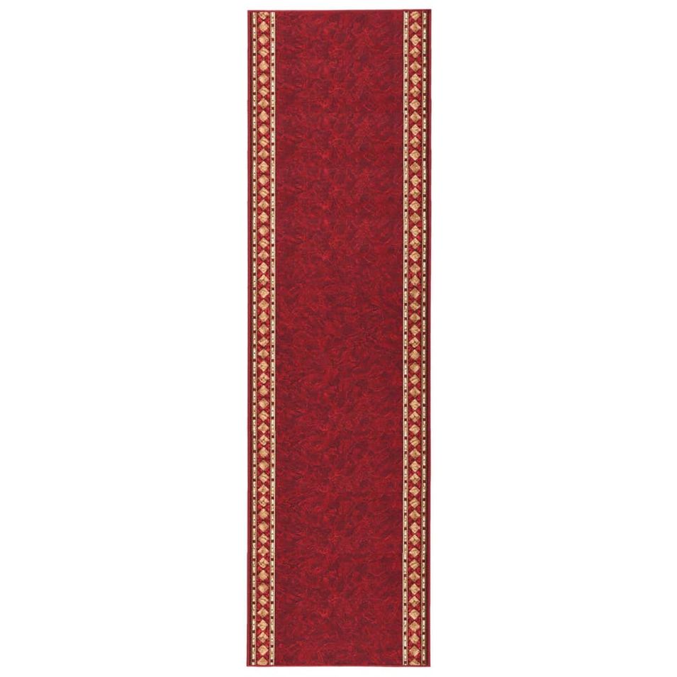 Tapis de couloir antidérapant Rouge 100x500 cm - Photo n°1