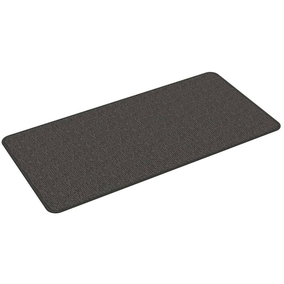 Tapis de couloir aspect sisal anthracite 50x100 cm - Photo n°1