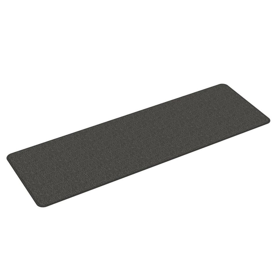 Tapis de couloir aspect sisal anthracite 50x150 cm - Photo n°1