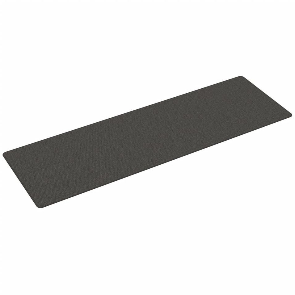 Tapis de couloir aspect sisal anthracite 80x250 cm - Photo n°1