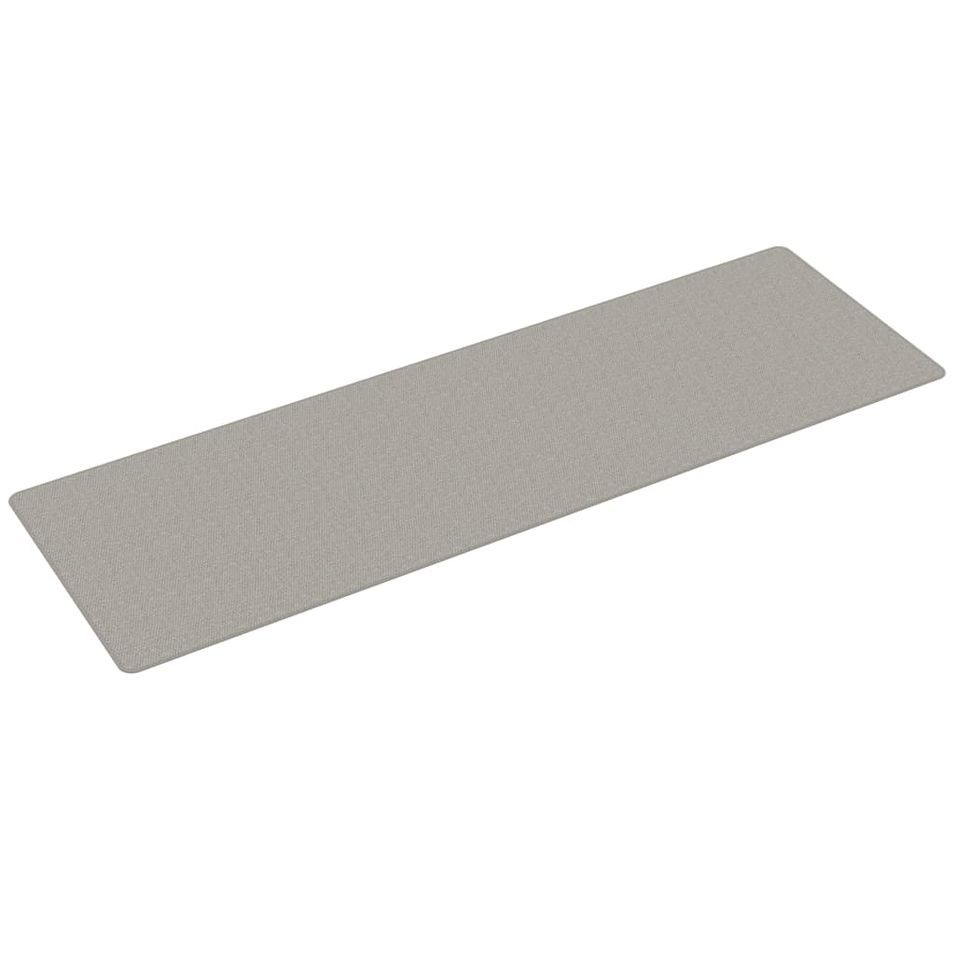 Tapis de couloir aspect sisal taupe 80x250 cm - Photo n°1
