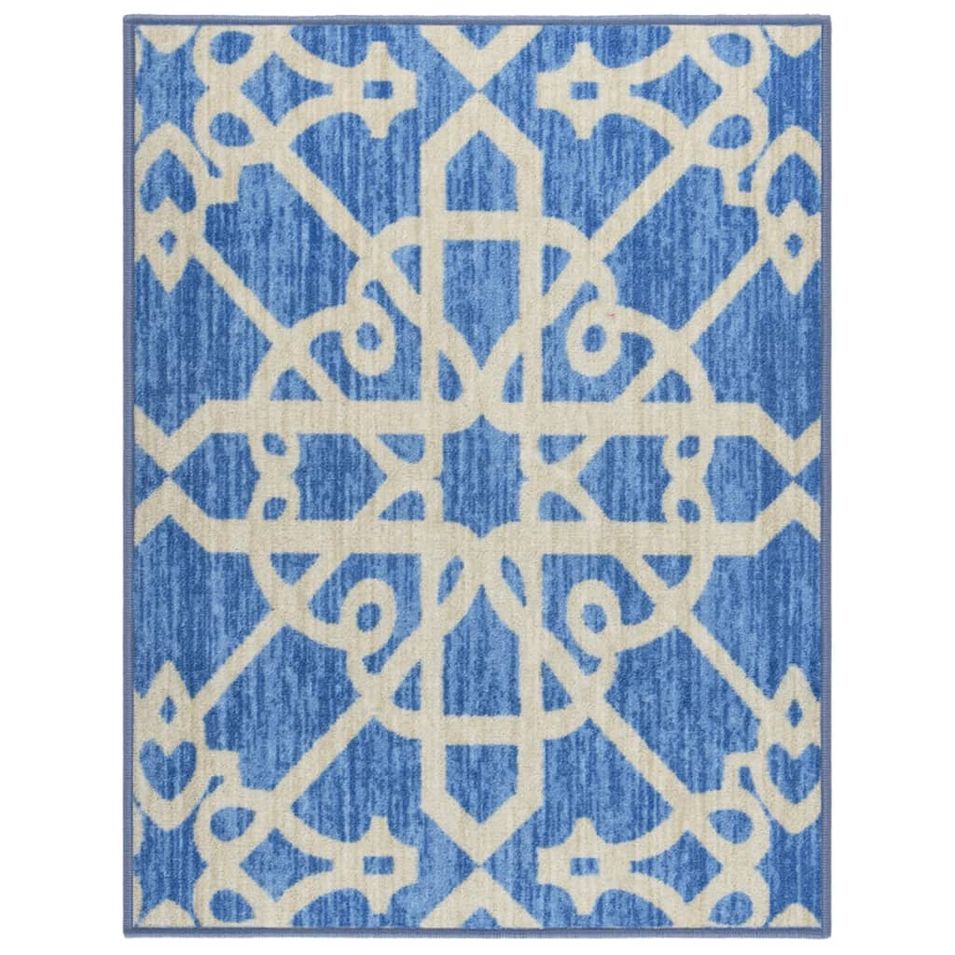 Tapis de couloir Bleu 80x100 cm - Photo n°1