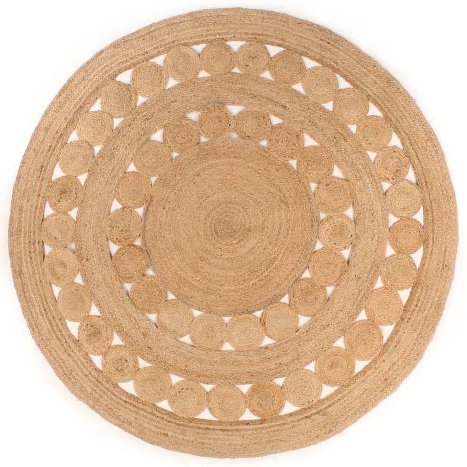 Tapis Design tressé Jute 240 cm Rond - Photo n°1