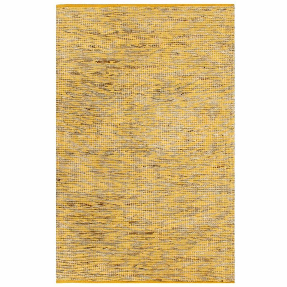 Tapis fait à la main Jute Jaune et naturel 160x230 cm - Photo n°1
