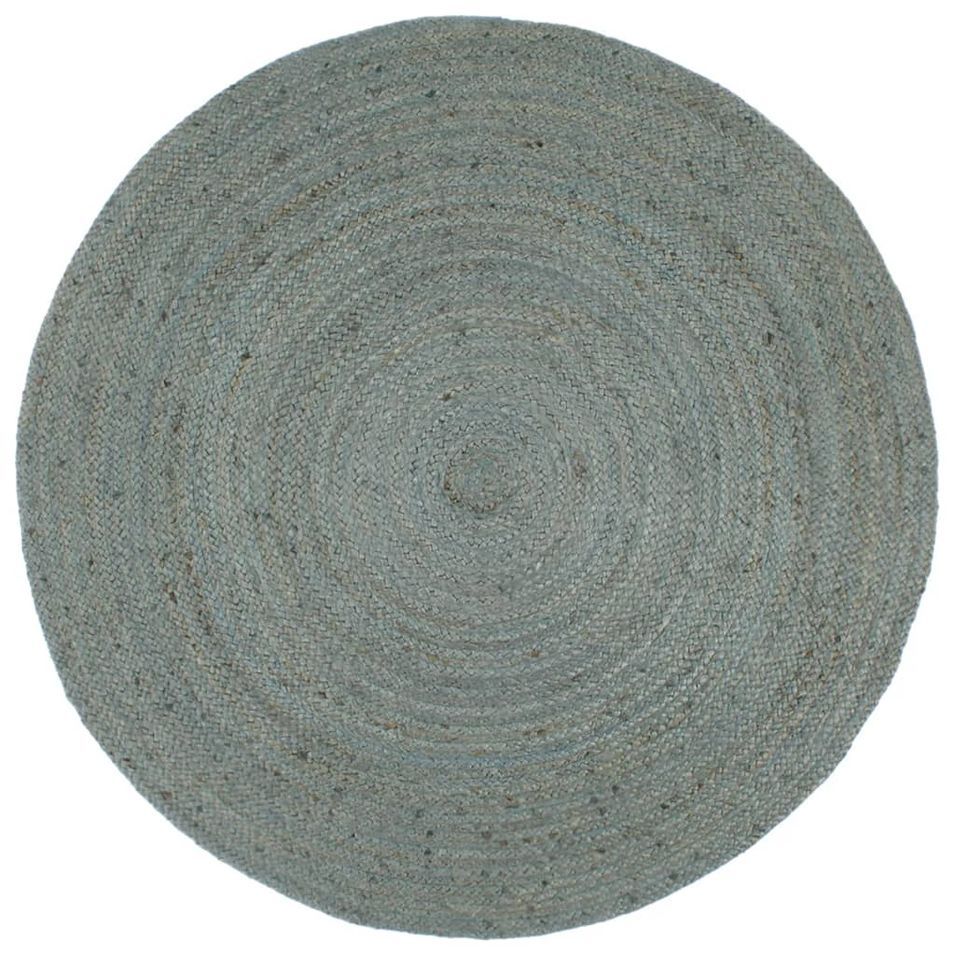 Tapis fait à la main Jute Rond 240 cm Vert olive - Photo n°1