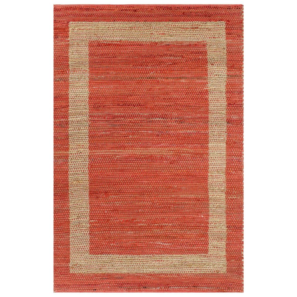 Tapis fait à la main Jute Rouge 160x230 cm - Photo n°1