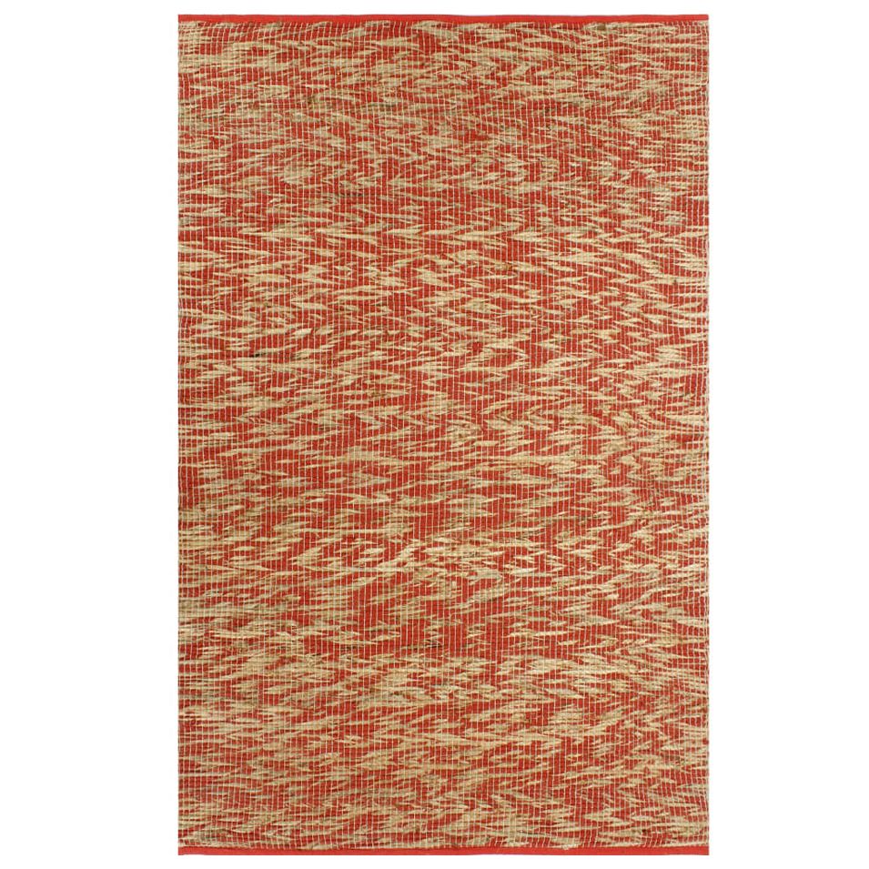 Tapis fait à la main Jute Rouge et naturel 160x230 cm - Photo n°1