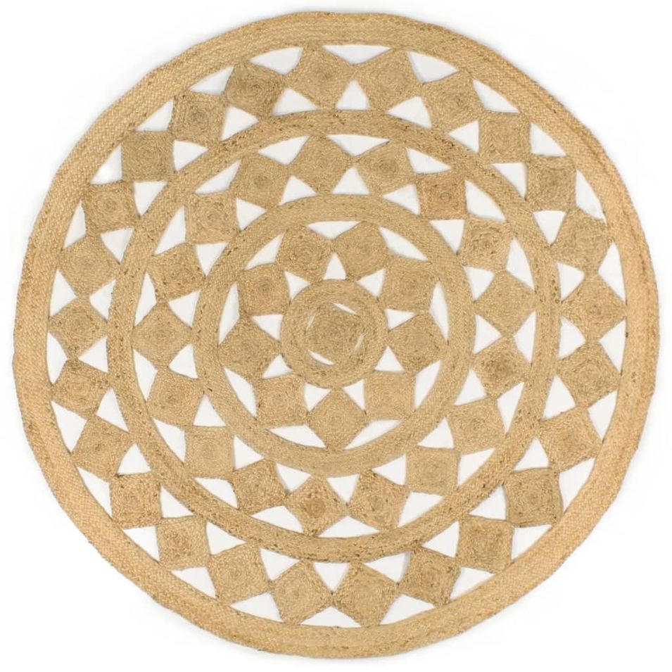 Tapis fait à la main Jute tressée 180 cm - Photo n°1