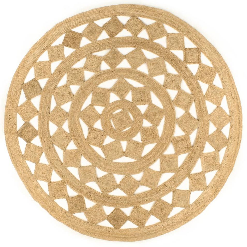 Tapis fait à la main Jute tressée 240 cm - Photo n°1