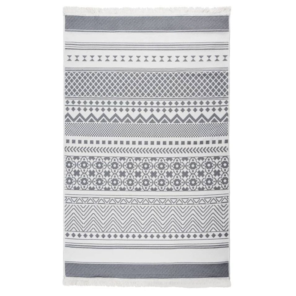 Tapis Gris et blanc 120x180 cm Coton - Photo n°1