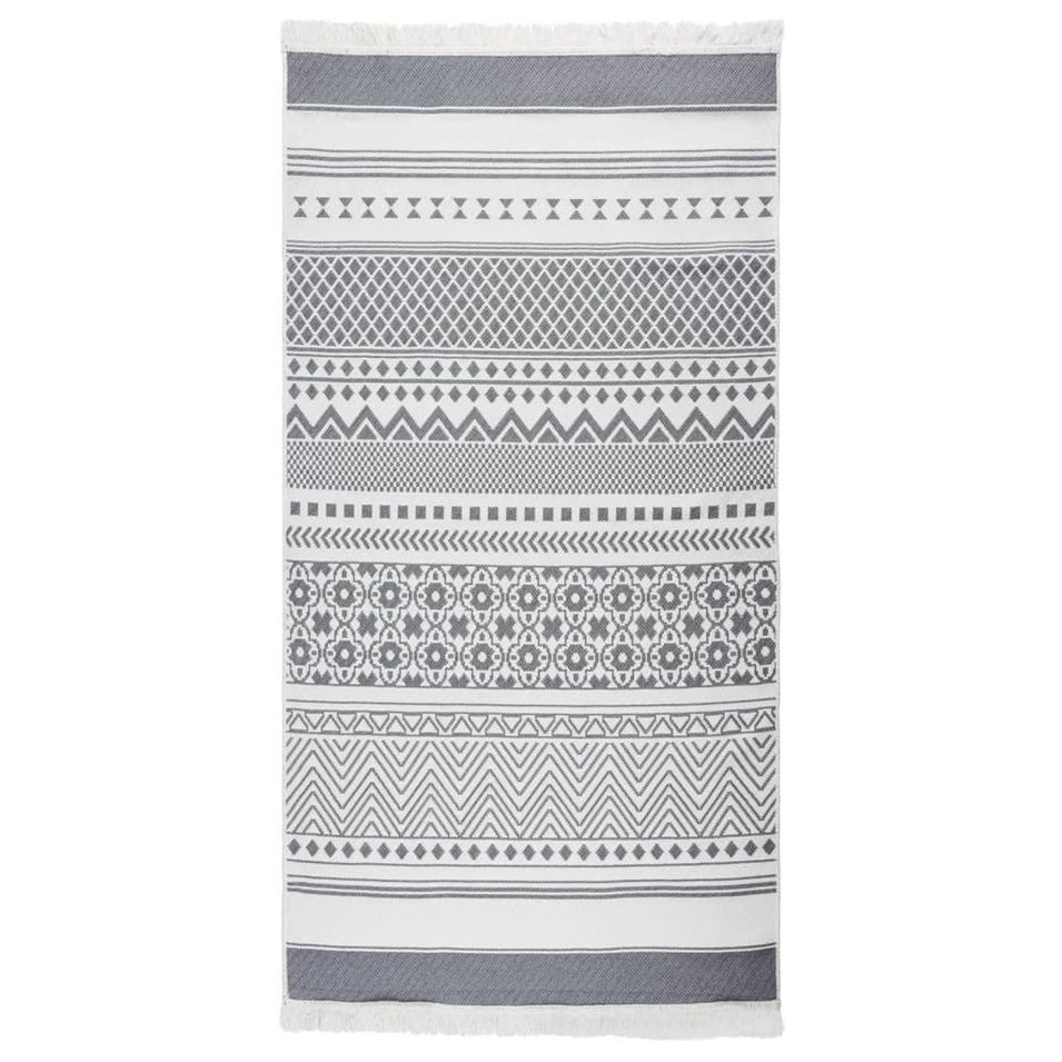 Tapis Gris et blanc 80x150 cm Coton - Photo n°1