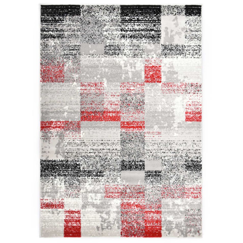 Tapis Gris et rouge 80x150 cm PP - Photo n°1